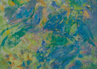 Jean Forsberg oil on canvas Bluebird-Flock Small